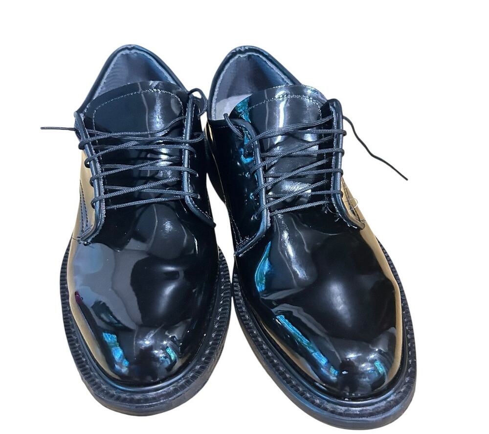Capp Air Lite Footwear Military Dress Uniform Patent Leather Oxford Shoes Formal